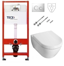 Инсталляция Tece с унитазом Villeroy&Boch Subway 5600 1001, сиденье микролифт