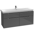 Тумба под раковину Villeroy&Boch Subway 2.0 A69800FP, Glossy Grey, 128,7 см