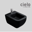 Ceramica CIELO Shui Comfort SHCOBS N - Биде подвесное 55*37 см, с отверстием для смесителя (Черный г