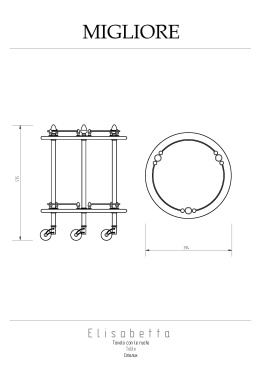 Migliore Elisabetta 17048 Столик на колёсиках H57xD40 см, стекло хром