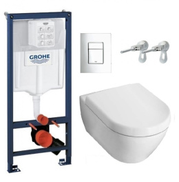 Инсталляция Grohe с унитазом Villeroy&Boch Subway 5600 1001, сиденье микролифт