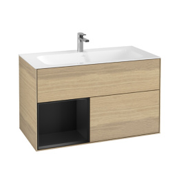 Villeroy Boch Finion F030PDPC Тумба под раковину 996х498 мм (black matt/oak veneer)