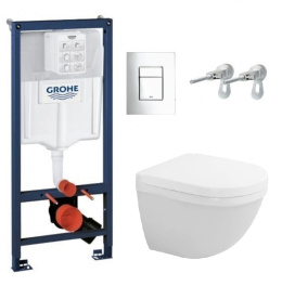 Инсталляция Grohe с унитазом Duravit Starck 3 38775001/2227090000/0063890000, белый