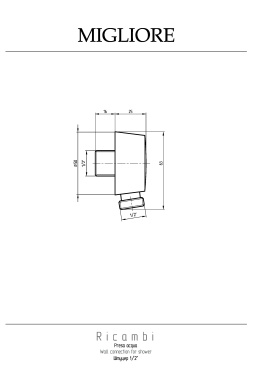 Migliore Ricambi 31187 Штуцер душевой, 1/2"x1/2", хром