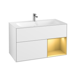 Villeroy Boch Finion F040HFGF Тумба под раковину 996х498 мм (gold matt/glossy white)