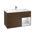 Villeroy Boch Finion F040MTGN Тумба под раковину 996х498 мм (white matt/walnut veneer)