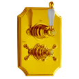 Термостатический смеситель Cisal Arcana Toscana TS00728024, золото