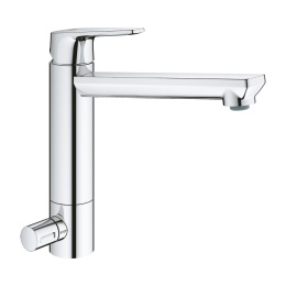 Смеситель Grohe BauEdge 31696000 для кухонной мойки, с запорным вентилем, средний излив