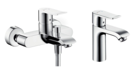 Комплект смесителей Hansgrohe Metris (31480000/31080000) серый