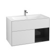 Villeroy Boch Finion F040PHMT Тумба под раковину 996х498 мм (glossy black/white matt)