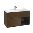 Villeroy Boch Finion G040PHGN Тумба под раковину 996х498 мм (glossy black/walnut veneer)