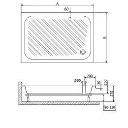 Душевой поддон RGW Acryl 16180280-51-A прямоугольный