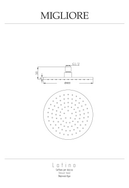 Migliore Latino 29681 Верхний душ, d-400 mm, антикальций, хром