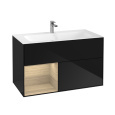 Villeroy Boch Finion F030PCPH Тумба под раковину 996х498 мм (oak veneer/glossy black)