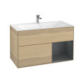 Villeroy Boch Finion F040HGPC Тумба под раковину 996х498 мм (midnight blue matt/oak veneer)