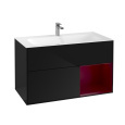 Villeroy Boch Finion F040HBPH Тумба под раковину 996х498 мм (peony matt/glossy black)