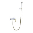 Смеситель для ванны Boheme Venturo 383-W с душ.гарнитуром белый-золото