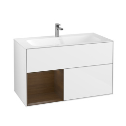 Villeroy Boch Finion G030GNGF Тумба под раковину 996х498 мм (walnut veneer/glossy white)