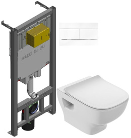 Инсталляция Jacob Delafon E21747RU-00 с безободковым унитазом Struktura compact EDF102, сиденье микр