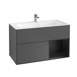 Villeroy Boch Finion F040PDGK Тумба под раковину 996х498 мм (black matt/anthracite matt)