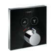Термостатический смеситель для душа 15738600 Hansgrohe ShowerSelect Glass (черный, хром)