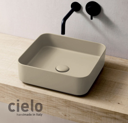 Ceramica CIELO Shui Comfort SHCOLAQ40 LN - Раковина накладная на столешницу 40 * 40 см (Lino)