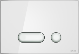 Кнопка: INTERA, стекло, белый глянцевый, универсальная, с монтажной рамкой, Сорт1 Cersanit BU-INT/Wh
