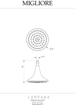 Migliore Campana 19928 Верхний душ, d-230 mm, хром