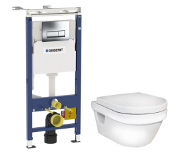 Инсталляция Geberit с безободковым унитазом Gustavsberg Hygienic Flush 5G84HR01, сиденье микролифт