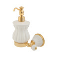 Migliore Olivia 17453 Дозатор жидкого мыла настенный, керамика белая, золото