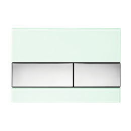 TECESquare Панель смыва, cтекло зеленое, клавиши хром глянцевый