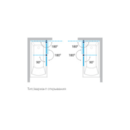 Шторка на ванну Koller Pool Waterfall Line двухлементная 1150х1400 chrome; grape (QP95(left) chrome,