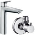 Комплект смесителя для раковины Hansgrohe Logis (71090000/13901000) хром