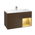 Villeroy Boch Finion G040HFGN Тумба под раковину 996х498 мм (gold matt/walnut veneer)