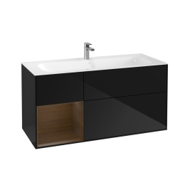 Villeroy Boch Finion F060GNPH Тумба под раковину 1196х498 мм (walnut veneer/glossy black)