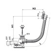 Слив-перелив для ванны AlcaPlast A55K автомат комплект
