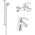 Комплект смесителей с душем Grohe Eurosmart 124446 смеситель для ванны, раковины, душевой гарнитур