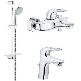 Комплект смесителей с душем смеситель для ванны Grohe Eurostyle New 124416 раковины, душевой гарнит