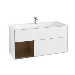 Villeroy Boch Finion F060GNGF Тумба под раковину 1196х498 мм (walnut veneer/glossy white)