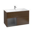 Villeroy Boch Finion G030GKGN Тумба под раковину 996х498 мм (anthracite matt/walnut veneer)