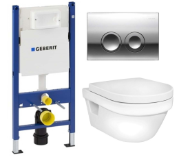 Инсталляция Geberit с безободковым унитазом Gustavsberg Hygienic Flush 5G84HR01, сиденье микролифт