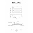 Migliore Olivia 24267 Ванна 174x83хH66 см, панель красная, консоль, слив/перелив бронза