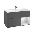 Villeroy Boch Finion F040MTGK Тумба под раковину 996х498 мм (white matt/anthracite matt)