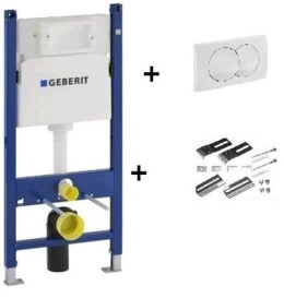 Система инсталляции для унитаза Geberit Duofix 111.154.11.1 в комплекте с бачком, кнопкой и крепежом