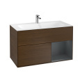 Villeroy Boch Finion G040HGGN Тумба под раковину 996х498 мм (midnight blue matt/walnut veneer)