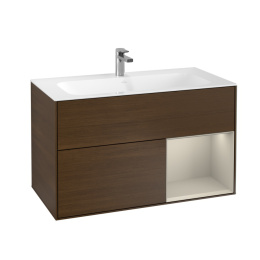 Villeroy Boch Finion G040HHGN Тумба под раковину 996х498 мм (sand matt/walnut veneer)