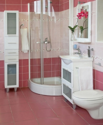 Дизайн ванной комнаты маленького размера с душевой кабиной