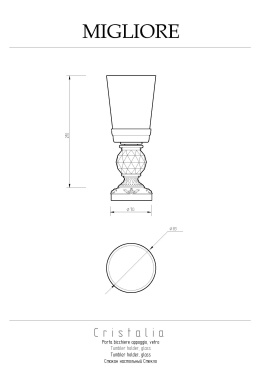 Migliore Cristalia 16789 Cтакан настольный, стекло хром SWAROVSKI