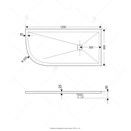 Душевой поддон RGW Stone Tray 16154129-01RK асимметричный