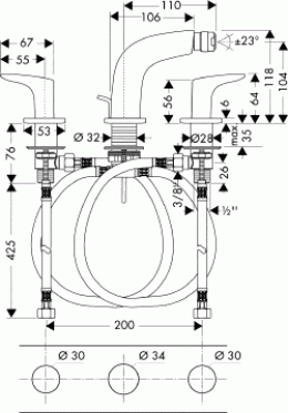 Смеситель для биде Hansgrohe Metropol E (14233000)